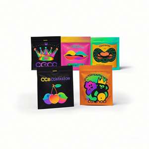 Gravure imprimée holographique Ziplock étanche à l'humidité Cali sacs 3.5 pouces colorant coupe Mylar avec trois emballages de joint latéral pour les aliments pour animaux de compagnie - Product Image 6