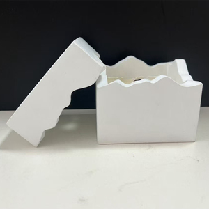 Jarrones de Cemento Cuadrados Blancos para Decoración del Hogar Nórdico, Recipientes para Velas Aromáticas, para Hacer Velas, con Tapa - Product Image 4
