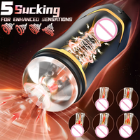 2-in-1 Vibrierender Elektrischer Saugmasturbator Automatische Saugfunktion Männlicher Masturbationsbecher für Erwachsene Sexspielzeug