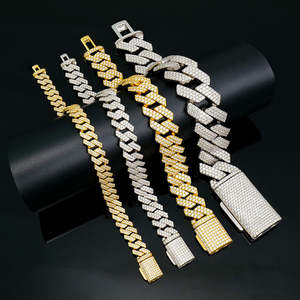 สร้อยข้อมือคิวบันลิงค์ประดับเพชรโมอิสซาไนต์ VVS1 ขายดี ขนาด 10 มม. สองแถว ผ่านการทดสอบเพชร สไตล์ฮิปฮอป - Product Image 4