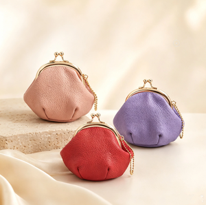 New Arrival Top-grain Leather Coin <b>Purse</b> Women Simple Clutch-style Made Top-grain Cowhide Chain Strap Multi-functional <b>Small</b> - Product Image 1
