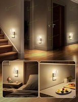 Lampe de nuit rectangulaire en acrylique LOHAS, blanche, décorative, à LED dimmable, avec prise murale, pour chambre à coucher