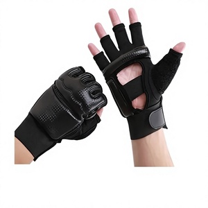 Gants de sport demi-doigts en cuir PU pour musculation, respirants, avec sangle de poignet réglable, unisexes - Product Image 3