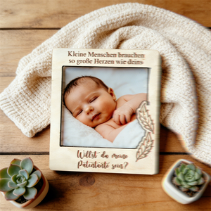 Cadre de demande en mariage pour parrains - Cadre photo en bois personnalisé avec texte sur mesure - Cadeau unique pour bébé - Product Image 2