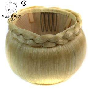 Chignons en cheveux synthétiques pour femmes africaines <span class=keywords><strong>Chignon</strong></span> à triple tresse elliptique + bas - Product Image 2