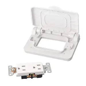 RV Spring-Loaded Weatherproof Receptacle Cover,Electrical Outlet Cover for rv trailer camper, Included GFCI Receptacle.