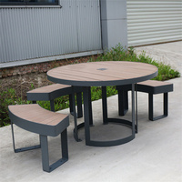 Table de pique-nique pour handicapés en bois WPC extérieur public commercial école extérieur Restaurant jardin patio table à manger et banc ensemble