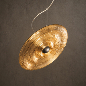 Lámpara Colgante de Techo Circular de Vidrio Estilo Wabi Sabi, LED con Control Remoto, Altura Ajustable, Pantalla Transparente con Diseño de Ondas, 3 Años de Garantía - Product Image 2