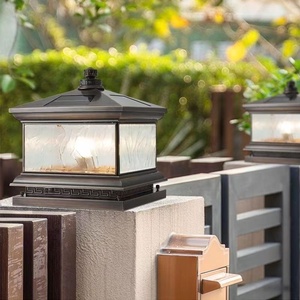Solar LED Pillar <b>Light</b> Aluminum Alloy Acrylic <b>Shade</b> CRI80 Warm White 3500K IP65 Outdoor Dimmable E27 Base No Assembly Required - Product Image 6