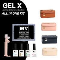 MyBeautyNails personnalisé logo cercueil amande gel souple ongles conseils à presser sur les ongles couverture complète capsule américaine ongles apres gel x nails