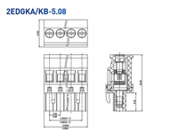 Connecteur de bornier femelle en laiton enfichable, pas de 5,08 mm, 2P-24P, pour circuit imprimé