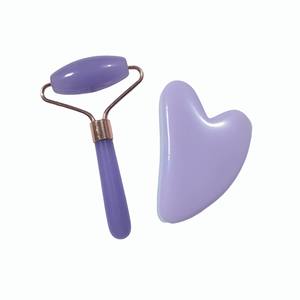 Rouleau facial en résine et ensemble de massage Gua Sha pour les soins de la peau, outil de massage, cadeau pour hommes et femmes - Product Image 3
