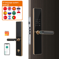 Serrure de porte d'entrée sans clé de porte d'entrée de haute qualité avec serrure d'empreinte digitale de clavier pour porte en aluminium