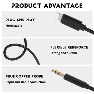 Câble audio pour voiture <span class=keywords><strong>Jack</strong></span> 3,5 mm pour <span class=keywords><strong>iPhone</strong></span> 14 <span class=keywords><strong>13</strong></span> 12 X Adaptateur de transfert audio Mâle vers Mâle Câble AUX 1M Casque - Product Image 6