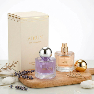 Aikun Round Ribbed Glass 100 Milliliter Fine Fragrance Eau De Long Lasting Parfum <b>Perfume</b> for Women Gift Box Wholesale Supply - Product Image 1