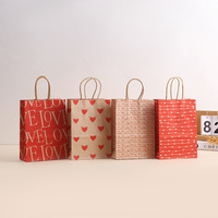 Liefdeshemtige bedrukte kraftpapieren cadeautasjes voor Valentijnsdag feestfavoren verpakkingen groothandel