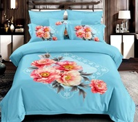 Parure de lit florale imprimée numériquement en 3D pour la maison – Housse de couette en polyester – Ensemble de literie de mariage
