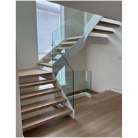 Nouvelle conception d'escalier à double poutre, marches en bois massif, escalier à double plaque pour usage résidentiel