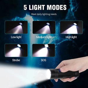 Torcia per immersioni subacquee 2000 lumen impermeabile a <span class=keywords><strong>LED</strong></span> subacqueo porta luci sottomarine 60M sotto l'acqua torcia per immersione in acque profonde - Product Image 5