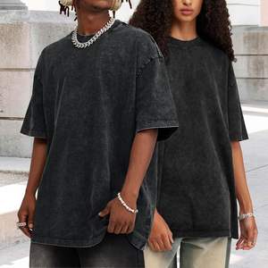 Camisetas de algodón lavado ácido Vintage de gran tamaño para hombres 240g Unisex Casual elegante Streetwear Tops camisetas de lavado ácido con estilo para hombres - Product Image 4