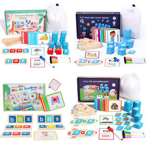 Jouets éducatifs en bois pour l'apprentissage de l'alphabet en gros, jouets préscolaires, blocs en bois, jeux d'orthographe de mots CVC pour enfants - Product Image 6