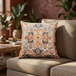 Housse de coussin bohème premium 18x18 pouces avec imprimé géométrique tribal multicolore, taie d'oreiller carrée décorative pour canapé et chambre - Product Image 5
