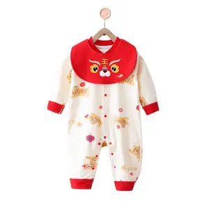 Baby Bodysuit Casual Comfort New Spring Baby Cotton Romper Pajamas Creeper Class A with bib