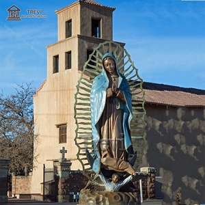 Popular católica bronce escultura religiosa Metal Virgen María De Guadalupe estatua - Product Image 6