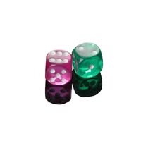 Dadu Mini grosir 12mm sudut bulat dadu akrilik dadu plastik putih