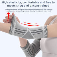 Manchon de compression pour bras en graphène tricoté, souple et protecteur, support de coude pour haltérophilie, fabriqué en nylon, coton et élasthanne