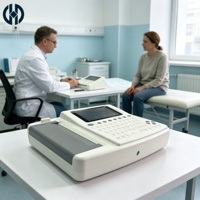 Moniteur ECG portable intelligent sur chariot à 12 canaux, avec anneau en H, certifié CE Classe II