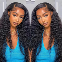 Perruques frontales Deep Wave 30 pouces, Densité 250%, Bouclées, Ondulées effet mouillé, Pré-épilées, Brun clair, HD, Sans mélange synthétique, Sans nœuds, Sans perte de cheveux