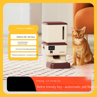 Distributeur de nourriture pour animaux de compagnie avec écran LCD, double alimentation, compatible nourriture sèche et lyophilisée, démontage facile pour chats et chiens