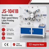Machine d'impression d'étiquettes rotative double face JS-1041B, 5 couleurs, haute vitesse, équipement d'impression rotative d'étiquettes textiles pour vêtements