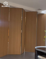 Wholesale Modern Solid Wood Dampproof Soundproof Office Movable Wall Partition Wall Wooden Sliding Folding Door