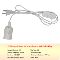Douille de lampe E27 220V en cuivre pour ampoule LED, compatible prises UE et US, style OEM personnalisé, avec cordon de raccordement E27