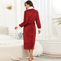 Chemise de nuit femme peluche polaire noir femme mature Sexy peignoir flanelle peignoir pour femmes