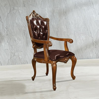 Chaise de salle à manger de style américain Ruifuxiang, en bois massif sculpté double face, avec rembourrage doux et mousse éponge haute élasticité
