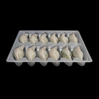 Emballage alimentaire jetable blister PP 12 grilles conception personnalisée boîte en plastique jetable pour nouilles congelées boulettes plateau de boulette PP
