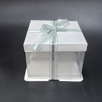 Offre Spéciale : Boîte à Gâteau Carrée en Plastique PET Transparente Blanche de 4 Pouces avec Fenêtre pour Mariages, Anniversaires ou Usage Alimentaire