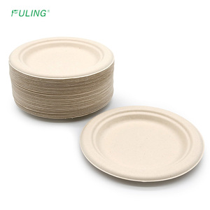 FULING nampan kue <span class=keywords><strong>6</strong></span> inci, piring pesta kecil bulat, piring kue peralatan makan sekali pakai, piring kertas mudah terurai - Product Image 2