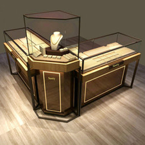 Caja de exhibición acrílica de lujo, cierre personalizado para mostrador de joyería, armario de tienda, pulsera de exposición Led, escaparate de joyería de vidrio de madera - Product Image 3