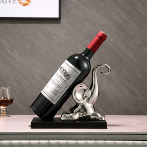 Estante de vino de elefante de lujo con luz moderna, adorno de resina para el hogar, Enfriador de vino, aparador, soporte para botella de vino, decoración - Product Image 2