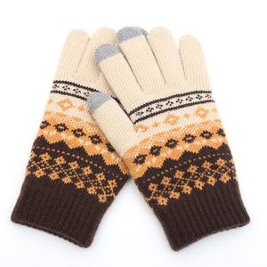 Guantes sin Dedos Cálidos de Invierno con Diseño Jacquard, Pantuflas Táctiles, Venta Directa - Product Image 1