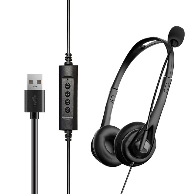7.1 Telephone Headset Call Center Business Office Computer Phone Headphone Custom Headset With Noise Cancelling Mic for Office