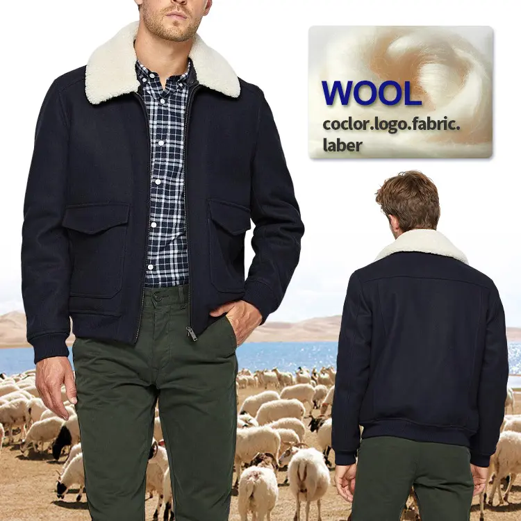 High Quality Men Warm Winter Jacket Custom Design Clothing Manufacturer Custom Merino Wool Jacket For Men 2022