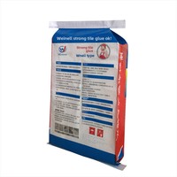 Sac tissé en PP de qualité alimentaire pour pâte à joint de ciment, colle à carrelage, avec valve carrée, imprimé en couleur, modèle 17