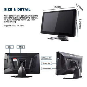 Wholesale <strong>Android</strong> 8.1 Remote Control 10.1 Inches Truck School <strong>Bus</strong> 4G WIFI GPS DVR - Product Image 5