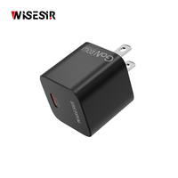 Chargeur USB-C PD intelligent WISESIR 20W GaN avec protection contre la surchauffe QC3.0 OTP, efficacité PPS 92% pour la charge ultra-rapide du S23