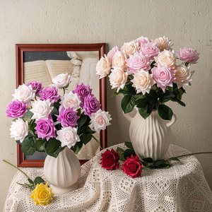Rosa Artificial de Tacto Real, Regalo, Arreglos Florales de Larga Duración para Bodas, Ramo de Novia, Impermeable, Estilo Europeo - Product Image 2